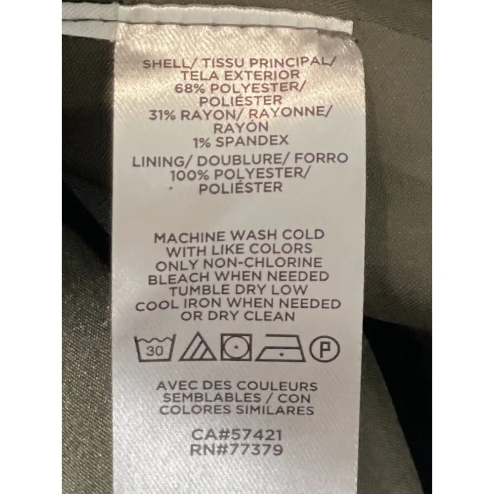 Ann Taylor Petite Olive Green A-Line Skirt With D-Ring Belt - Picture 13 of 14